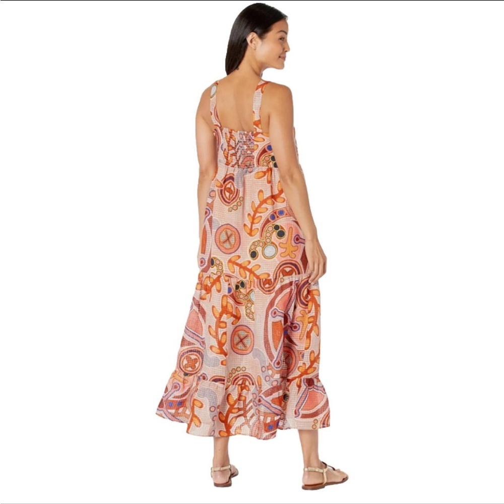 Marie Oliver Coral Stipple Colorful Orange Petra Dress NWT Size L Large - Picture 8 of 9